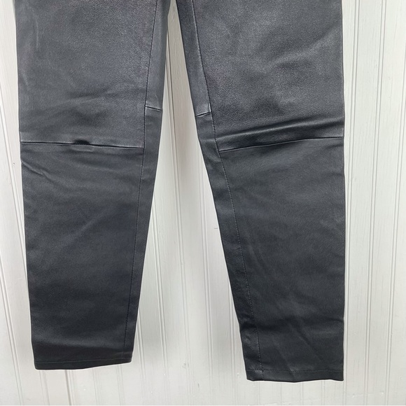 Leather Massimo Dutti Black Moto Pants Women’s 100% Sheep Leather - Picture 8 of 12